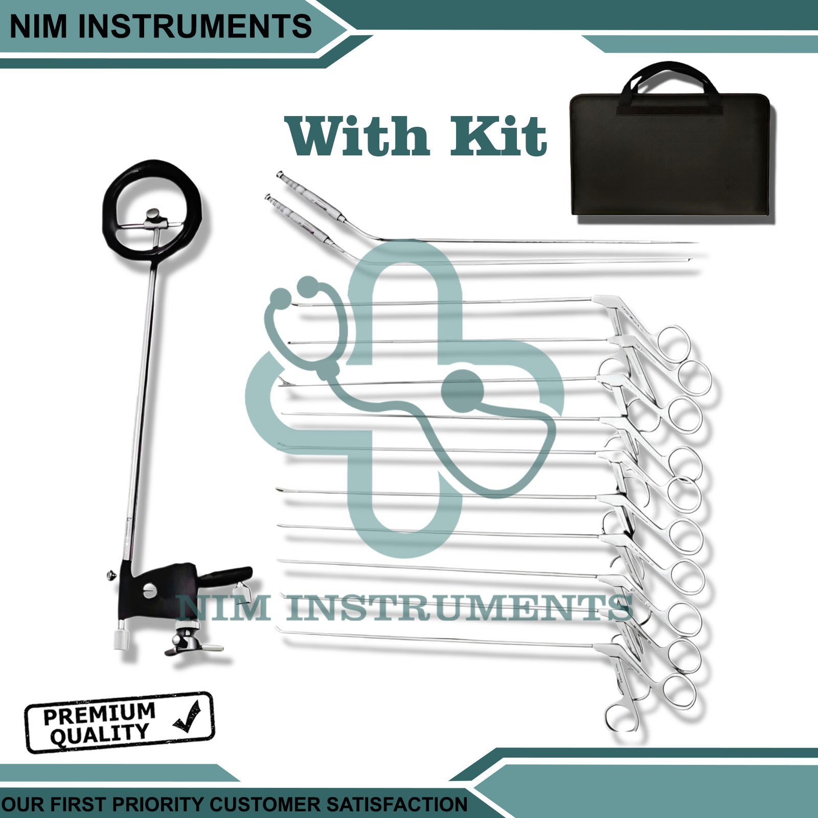 Pedestal Laryngoscope Set Micro Laryngeal Surgery Endoscopic ENT With Kit