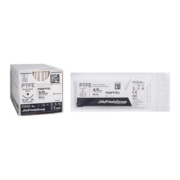 Hu-Friedy PSNPTFE1 Perma Sharp Sutures 3-0 PTFE White 18″ C-6 RC Regular 12/Bx