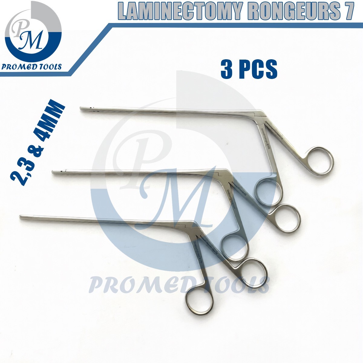 Laminectomy Rongeurs 7” STR 2,3 & 4mm Set of 3 Pcs Spine Orthopedic Instruments