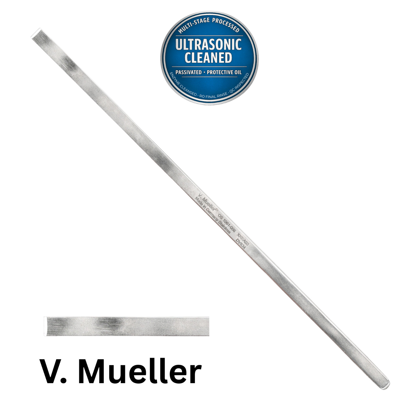 V Mueller 0S1061-006 Osteotome, Lambotte, Curved 6mm Blade, 9″