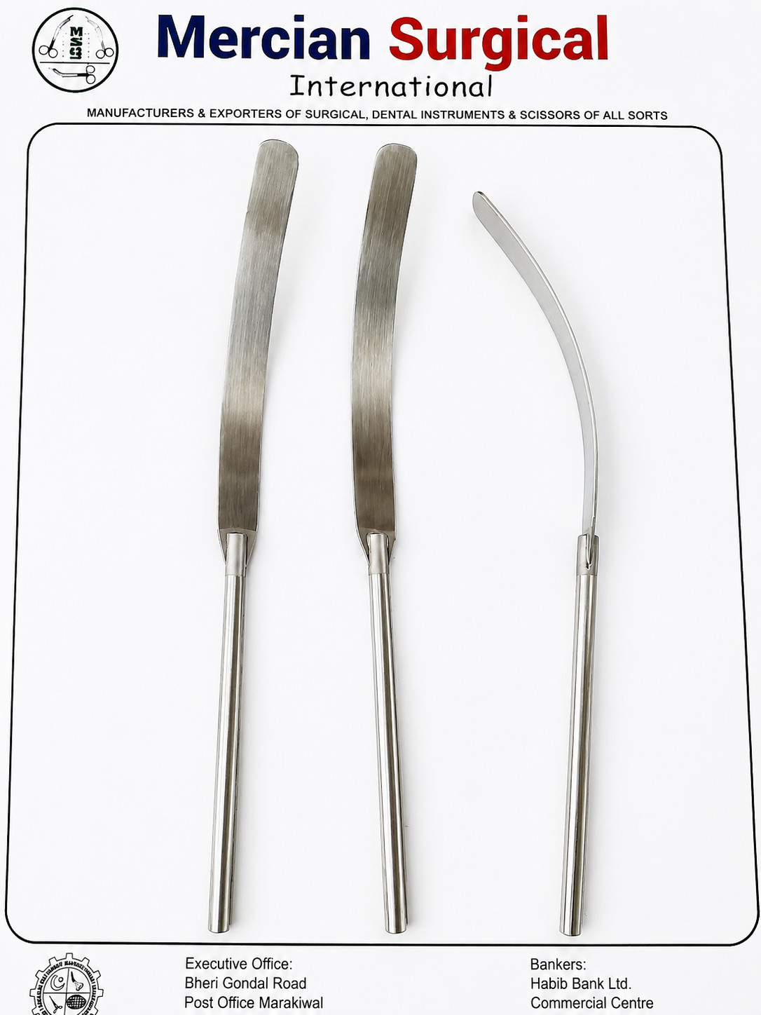 Heifetz Brain Spatula Set of 3 Stainless Steel 20cm Neurosurgery Surgical 8-20mm