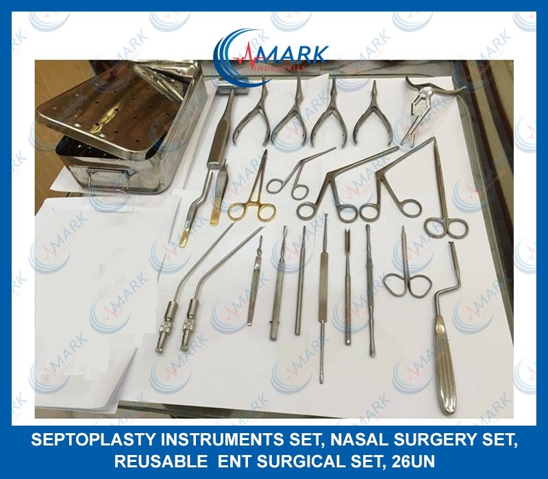 SEPTOPLASTY INSTRUMENTS SET, NASAL SURGERY SET, REUSABLE /ENT SURGICAL SET, 26UN