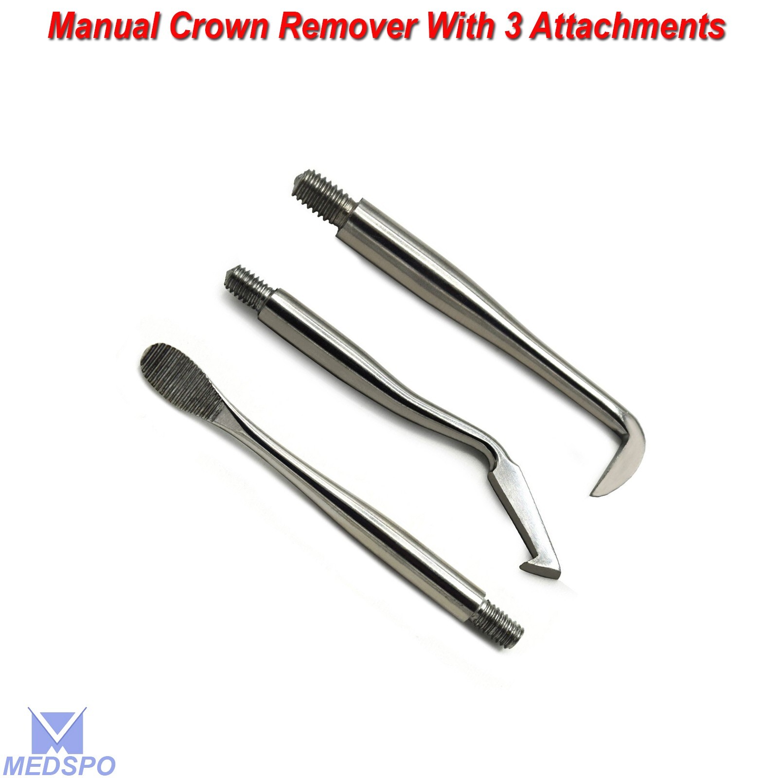 Crown Remover Manual With 3 Tips Bridge Removal Restoration Dental Instruments