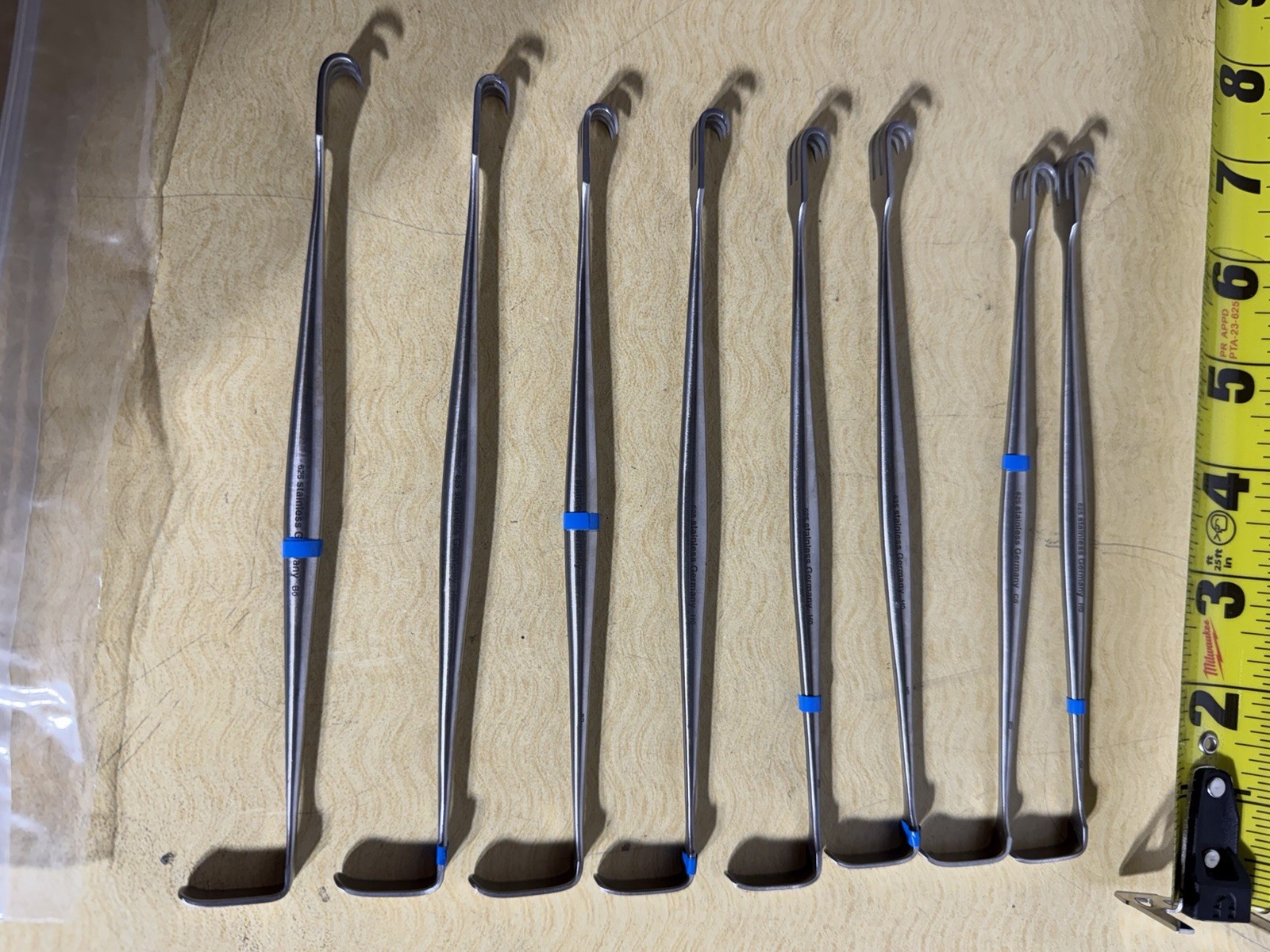 8 Pcs. Pilling 054590 625 Stainless Germany Retractor Tracheal 3 Sharp Prong