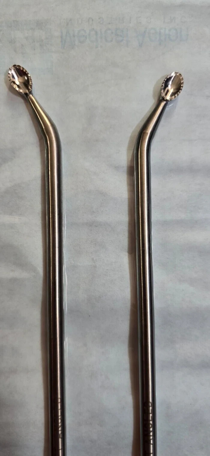 NuVasive Surgical Orthopedic Cup Curette Set – Right & Left Angled 15″ Set 2PCs