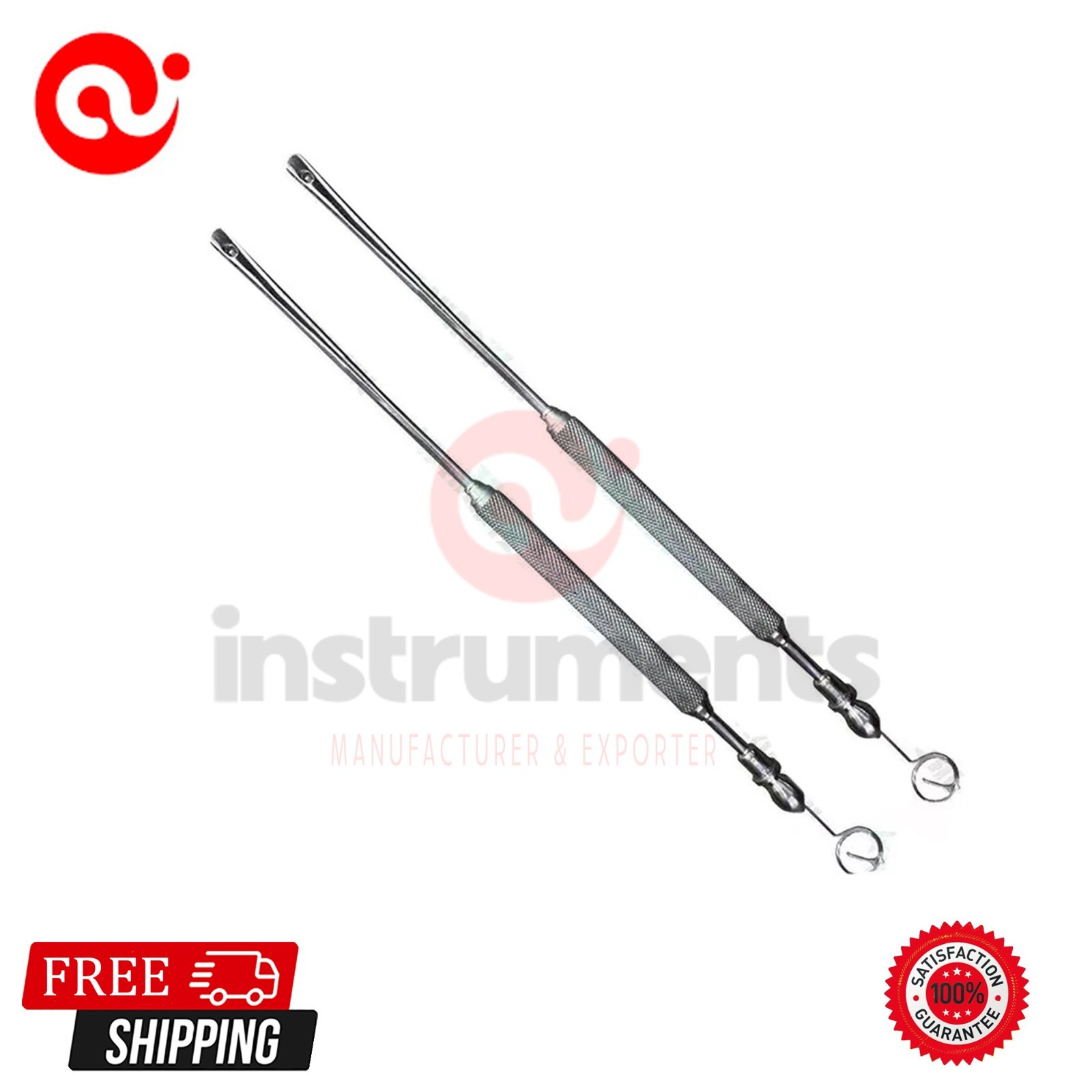 2pcs Gromed Freer Septum Periosteal Elevator with Suction 19cm (7½) surgical Ai