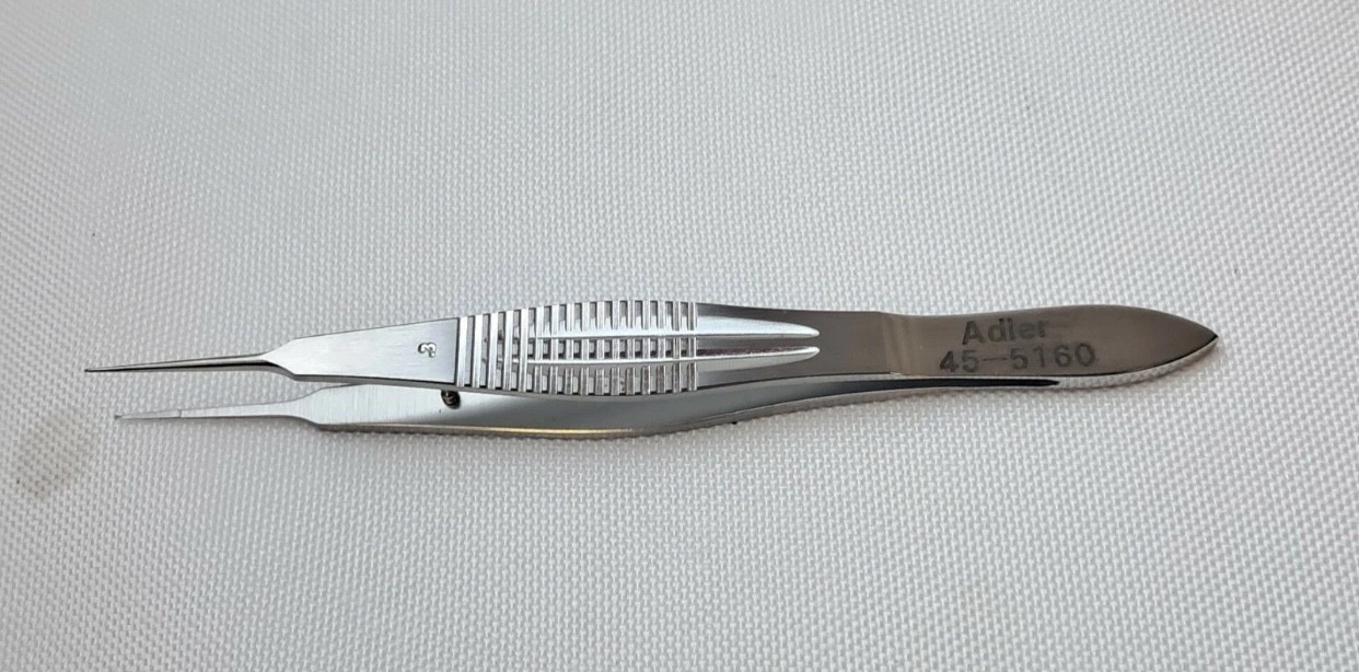 Adler 45-5160, Ophthalmic Forceps, 0.3mm 1×2 Teeth.
