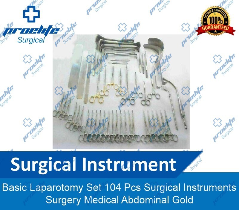 Basic Laparotomy Set 104 Pcs Surgical Instruments Surgery Medical Abdominal Gold
