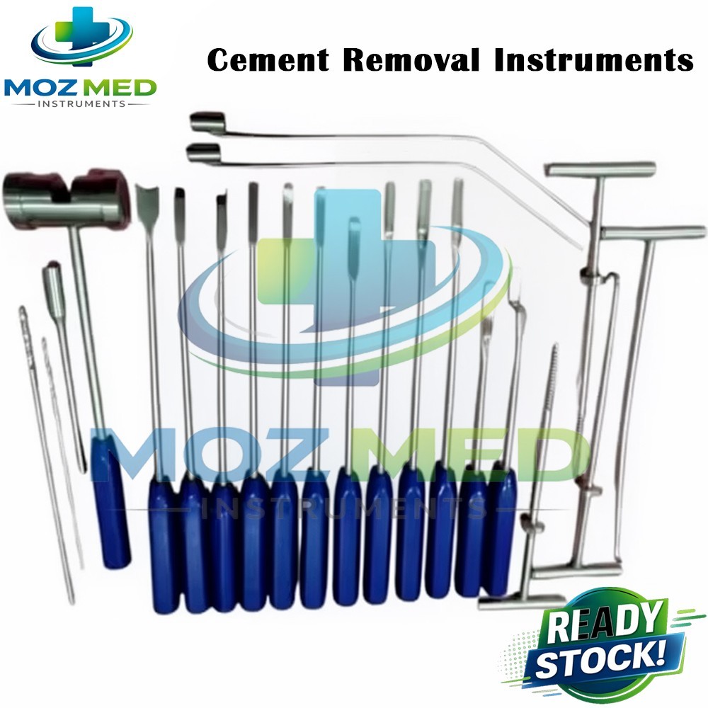 Mueller-Type Cement Removal Instruments Titanium Blue Set of 22 Pcs Orthopedic