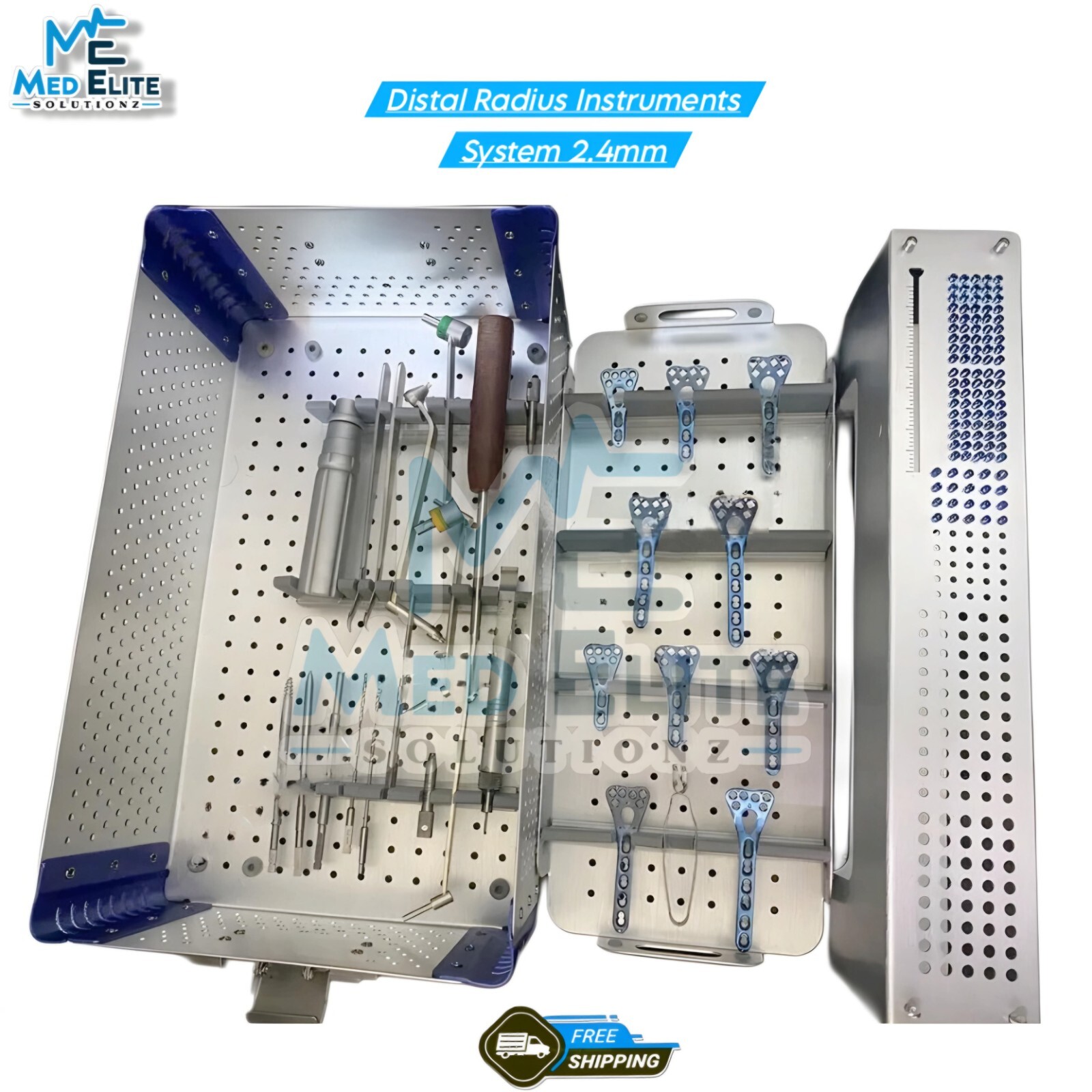 2.4mm Distal Radius Orthopedic Instruments Set Sterlization Box Screws & Plates