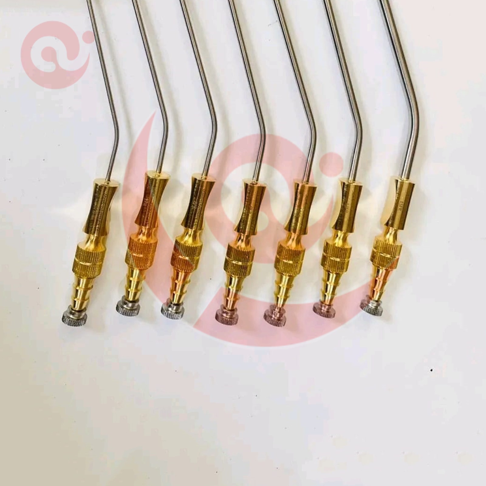 Frazier Suction Tubes With gold Handle 6 To 12 Fr 7 PCs Set Surgical Instruments