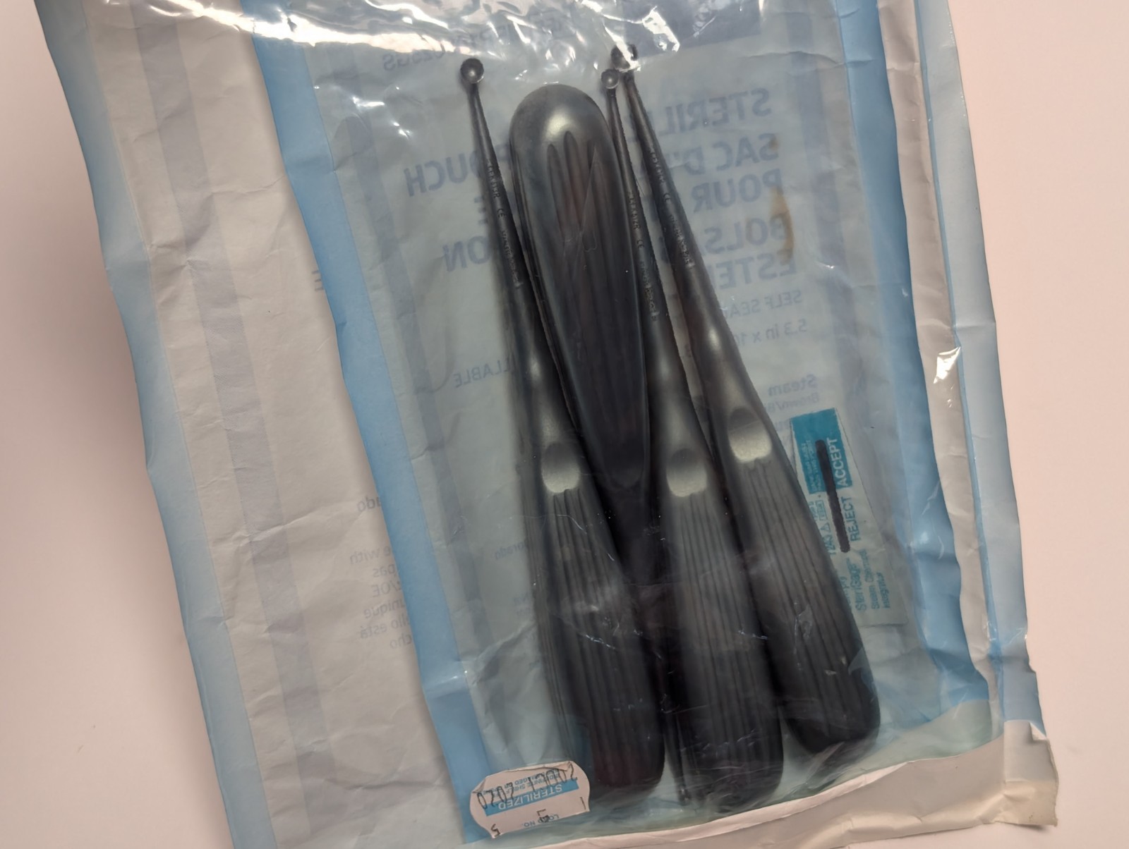 4 pcs. AESCULAP FK611R FK612R FK613R FK614R Bruns Curette (USED).