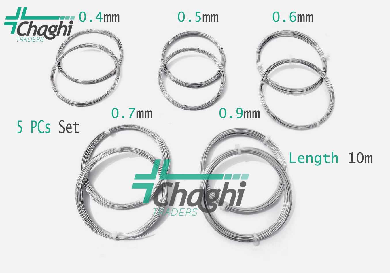 Cerclage Wire 5 Pieces Each 10M Long Veterinary Orthopedic Instruments Chaghi Tr