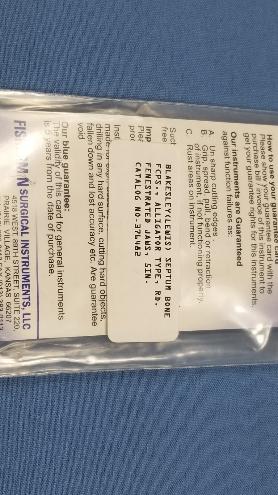 German Stainless Steel Blakesley Lewis Septum Bone Forceps 376482