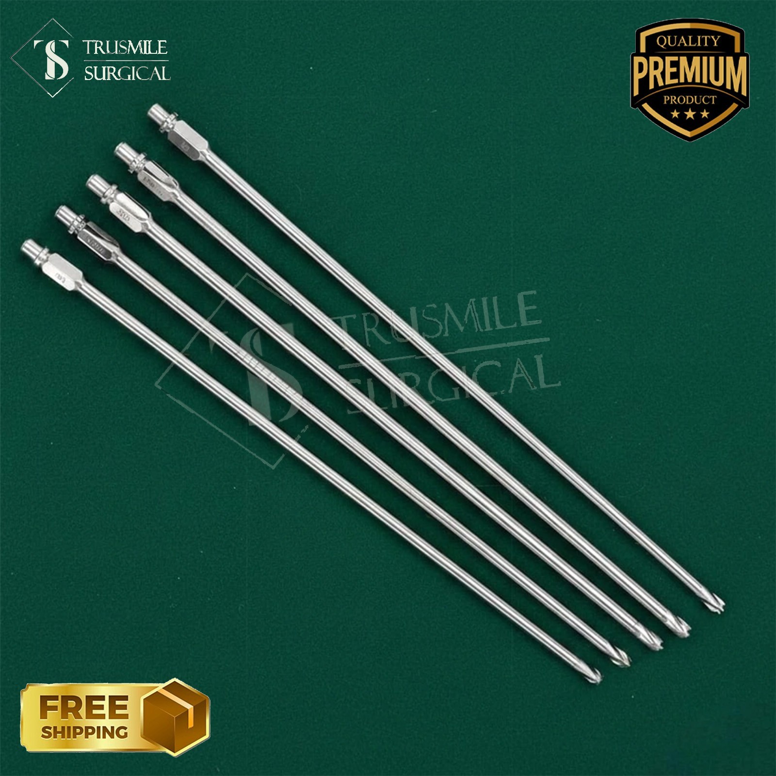 Orthopedic Flexible Reamer Surgical Instruments Set Of 5 Pcs