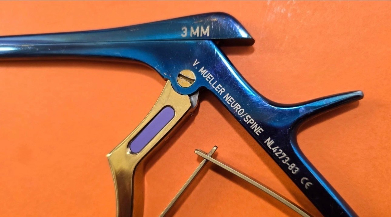 V.Mueller NL 4273-83 Neuro/Spine Chroma Line Kerrison Rongeurs 3mm x40 Degree