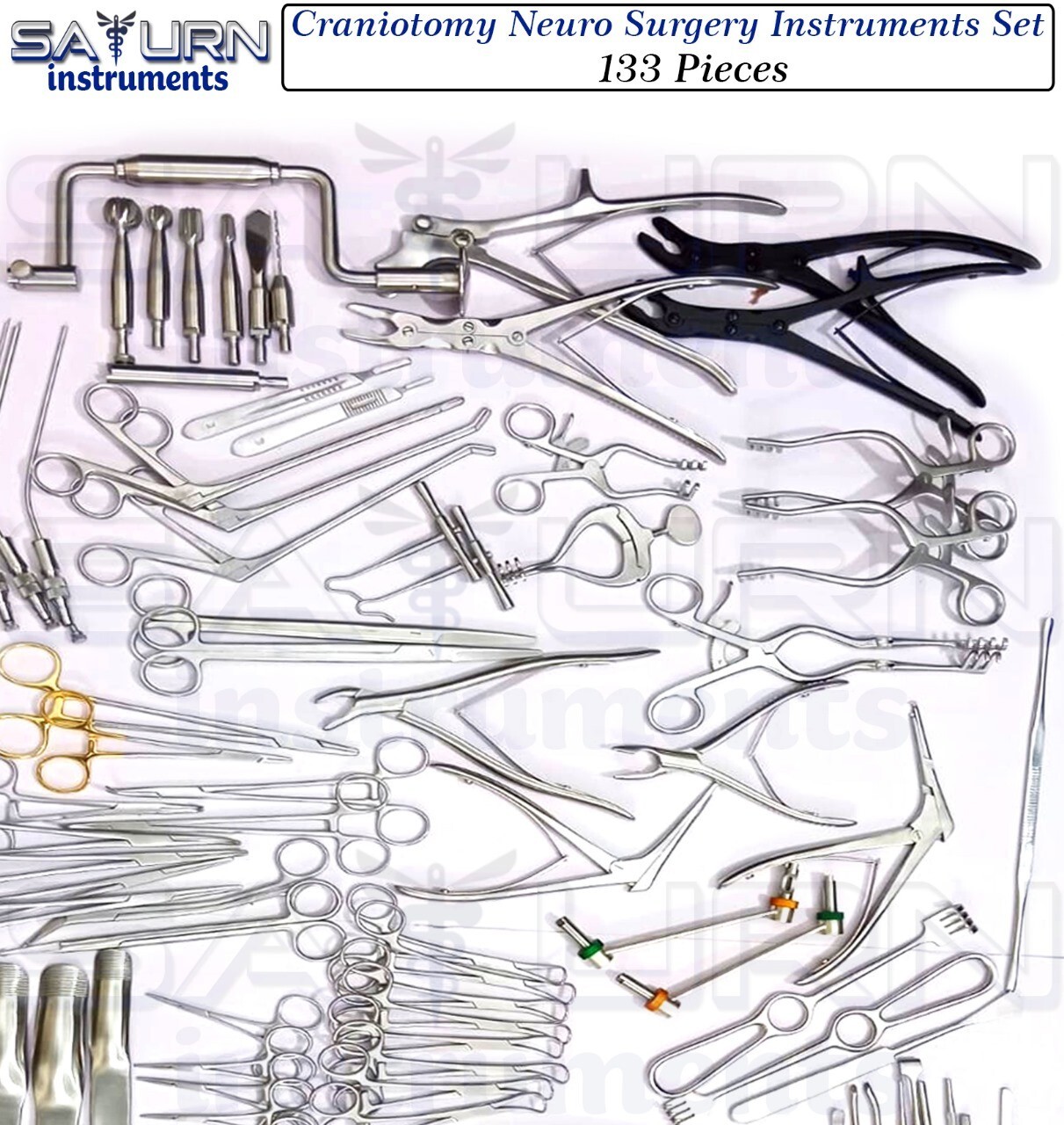 Craniotomy Set Of 133 PCs For Neuro Surgery Stainless Steel Instruments / Saturn