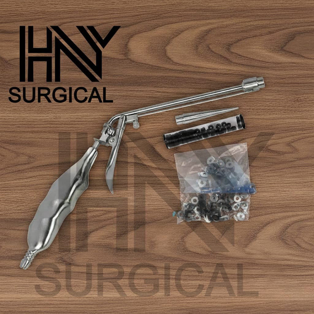 Hemorrhoid Suction Ligator Straight Angle + 100 Bands NEW Surgical Instruments