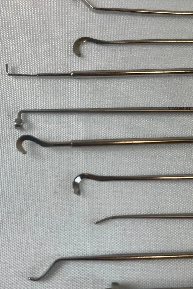 Set of 16 V. Mueller Weck Codman Transphenoidal Bayonet Instruments Neurology