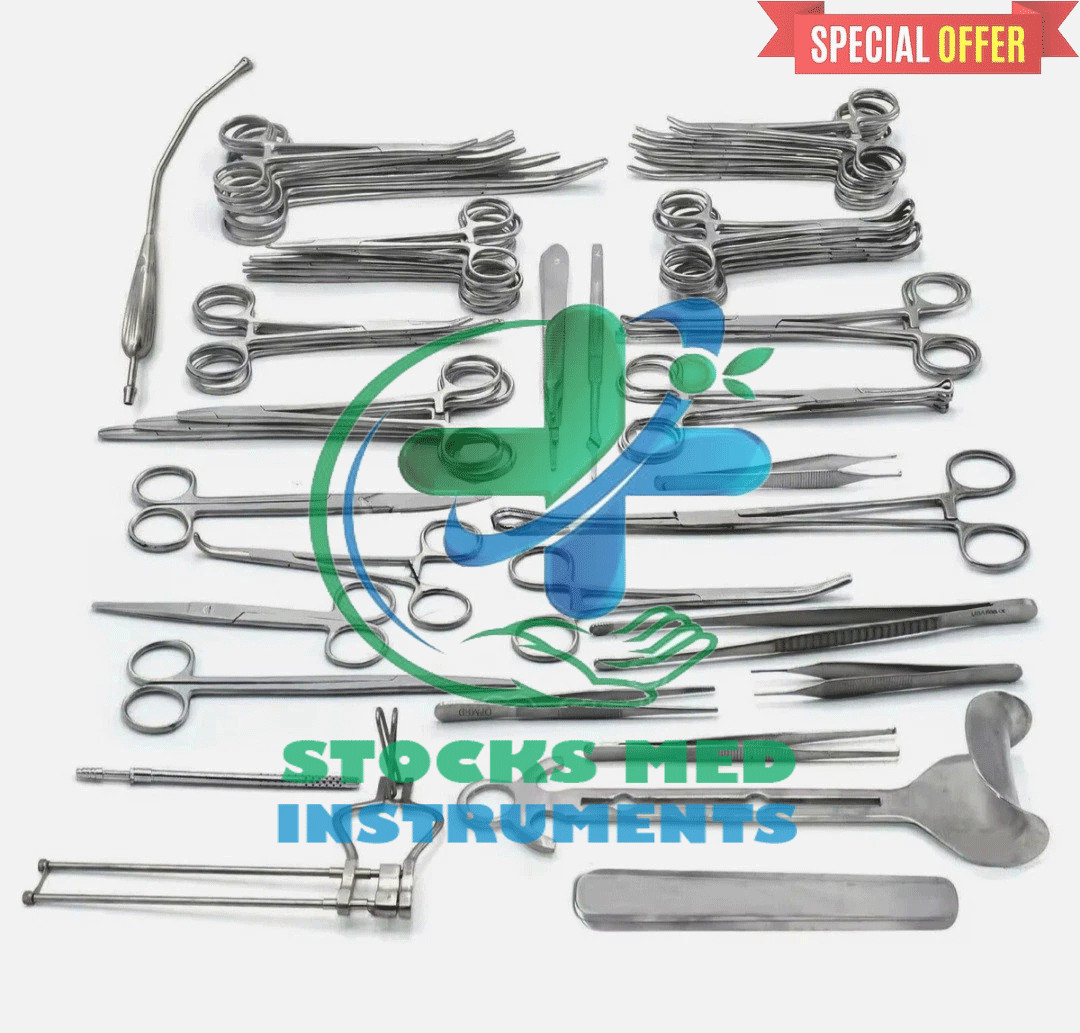 50 Pcs General Surgery Basic Laparotomy Surgical Instruments Set