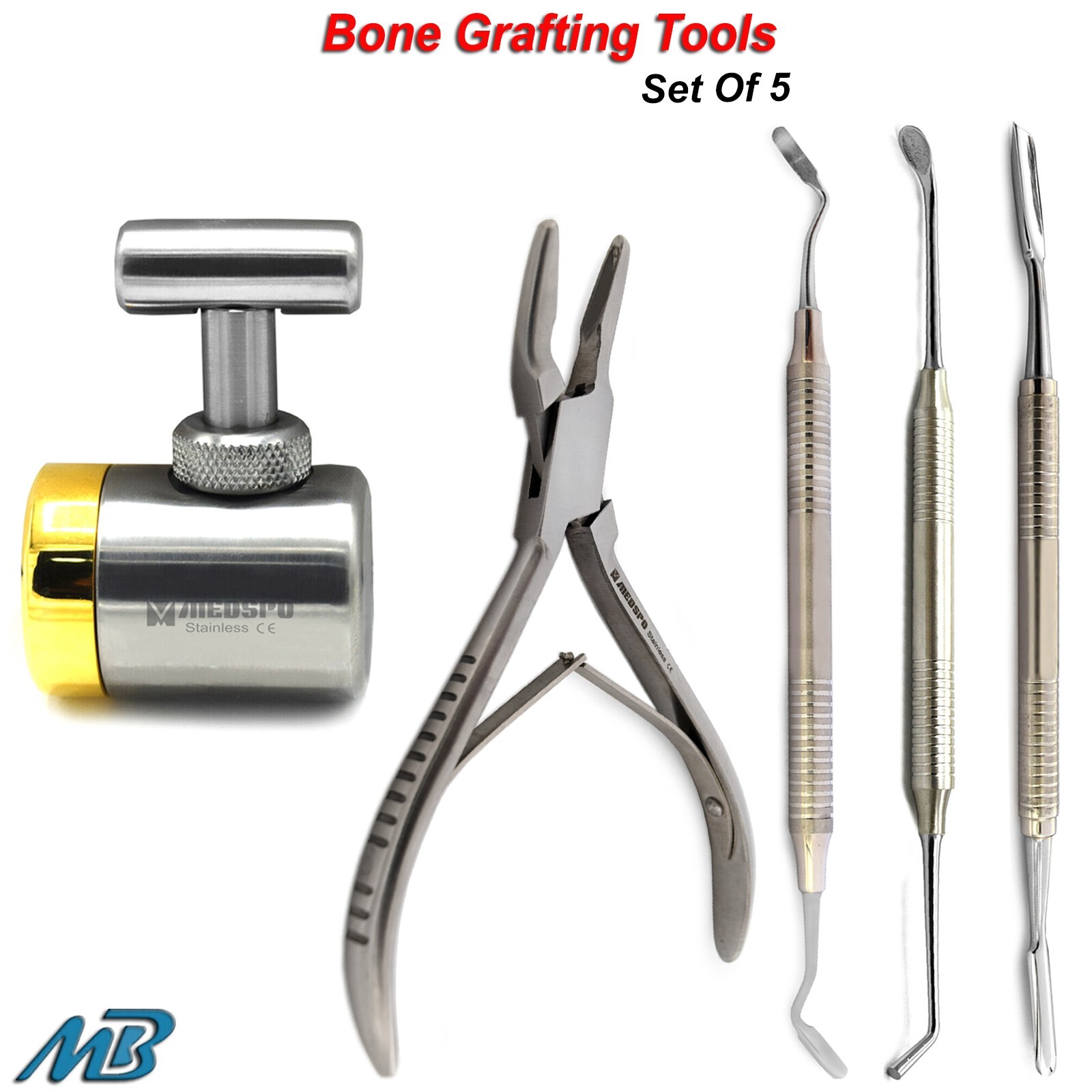 Surgical Bone Grafting Dental Rongeur Palti Spoon Implant Bone Crush Mill Tools