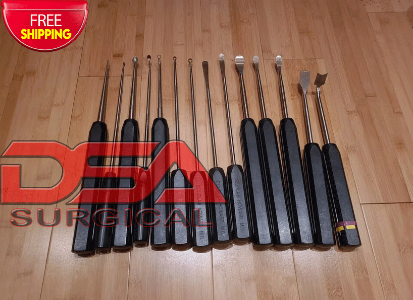 Spine Lumbar ACDF Elevator Curette Set Of 14 Pcs Premium Quality