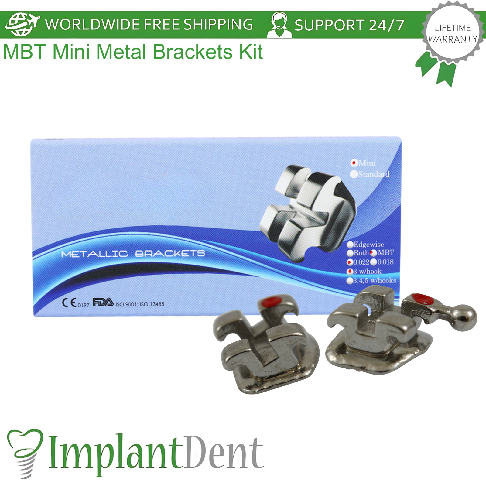 MBT Dental System Mini Metal Brackets 0rthodontic Kit Crowded Teeth Correction