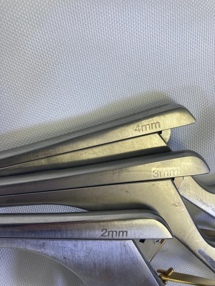 Set of 3 V. Mueller NL4071-112 113 114 40° Cervical Kerrison Rongeur 2-4mm 11.5
