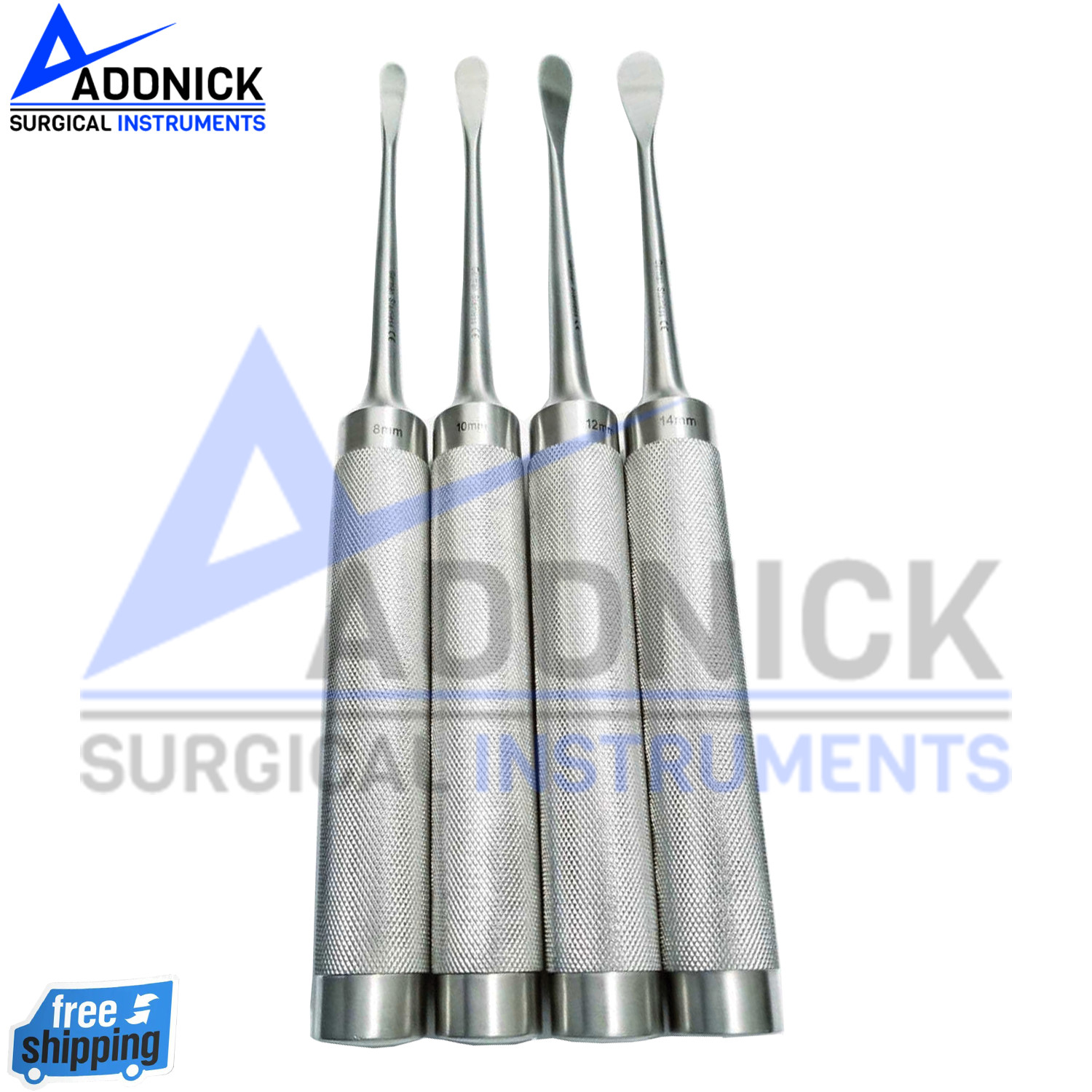 4 Cobb Spinal Bone Elevators 11.25 8,10,12,14mm Orthopedic Neurological Surgical