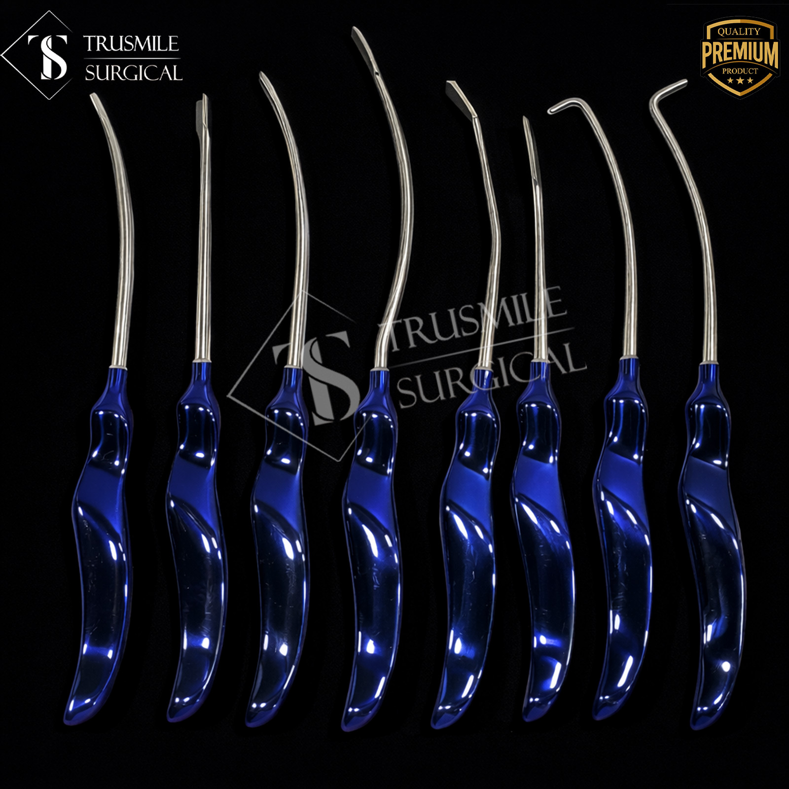 Face Lift Browlift Dissector & Elevator Set of 8 Pcs Plastic Surgery Instruments