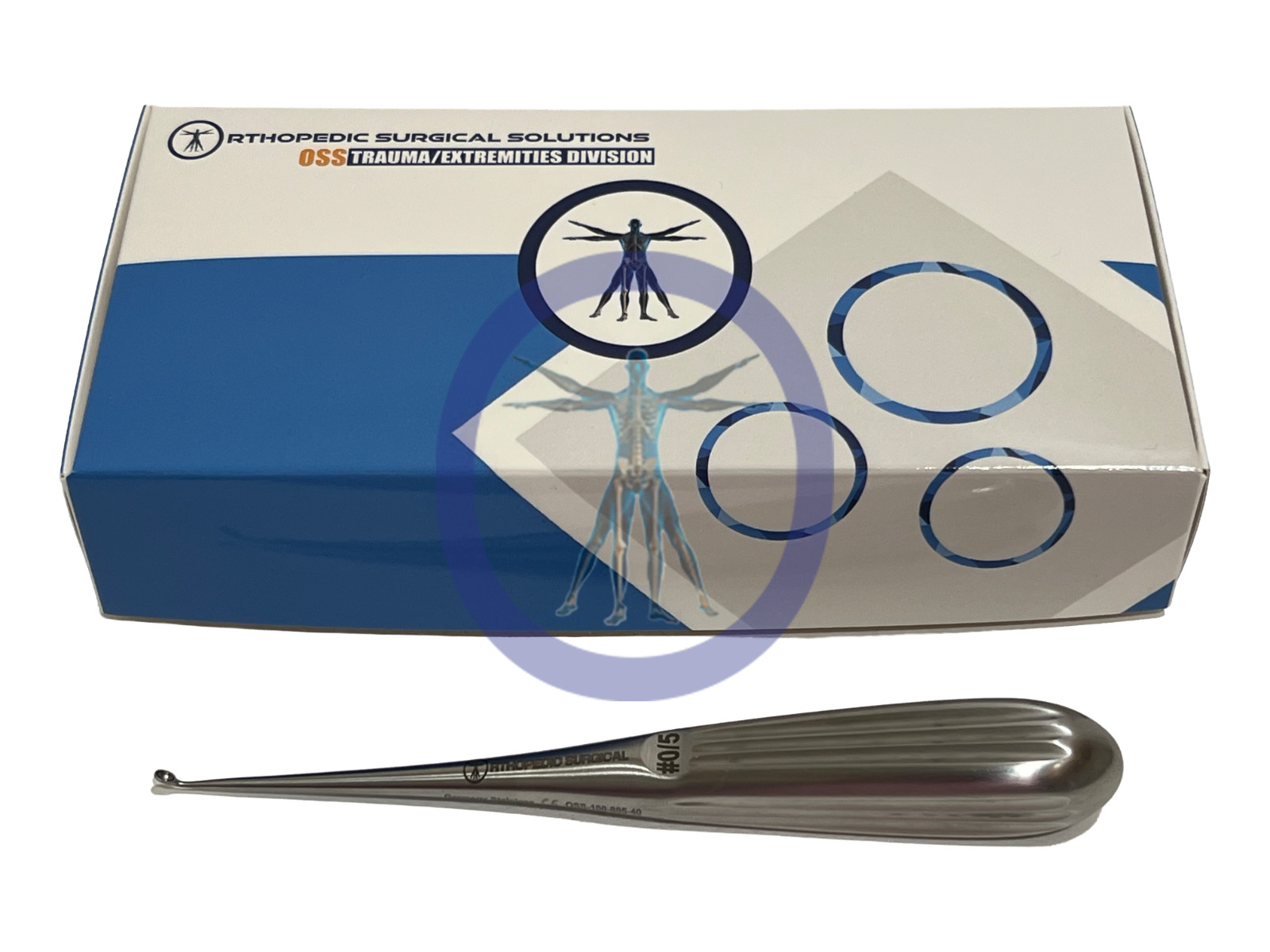 Orthopedic Surgical Bruns Curette 7”, Angled, Oval, # 0/5 *NEW*