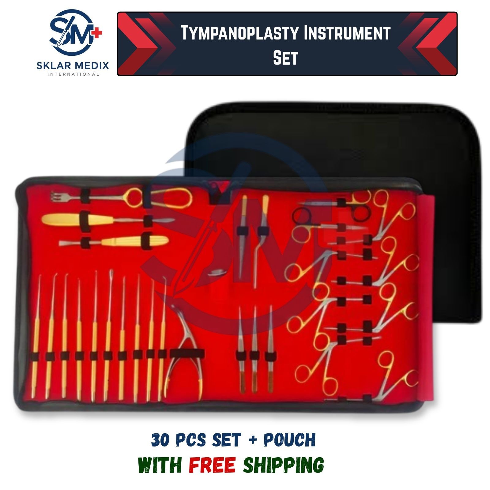 Tympanoplasty Instrument Set 30 Pcs ENT Micro Ear Surgery A+ German CE Quality