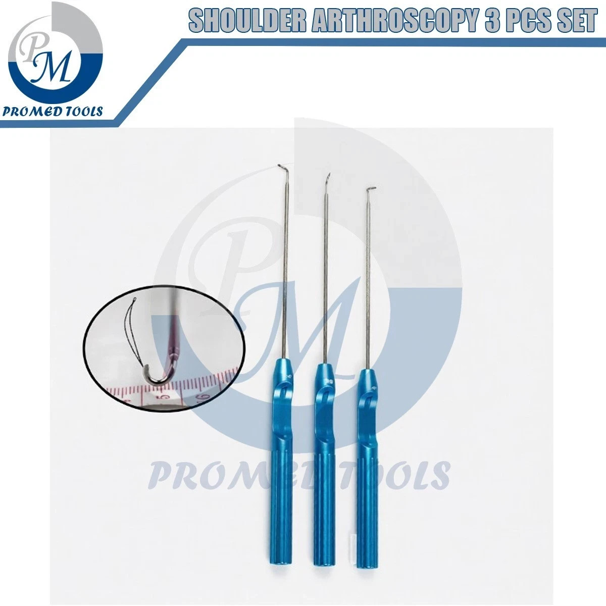 Shoulder Arthroscopy Suture Lasso Passer Set 3Pcs Orthopedic Instruments