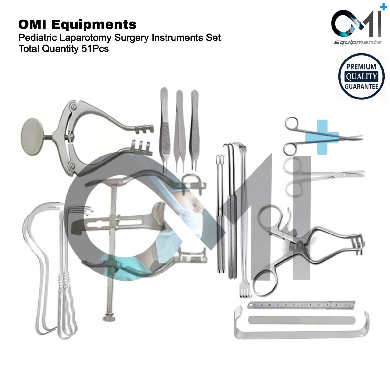 Pediatric Laparotomy Surgery Set 51 Pcs Medical Surgical Instruments Stainless