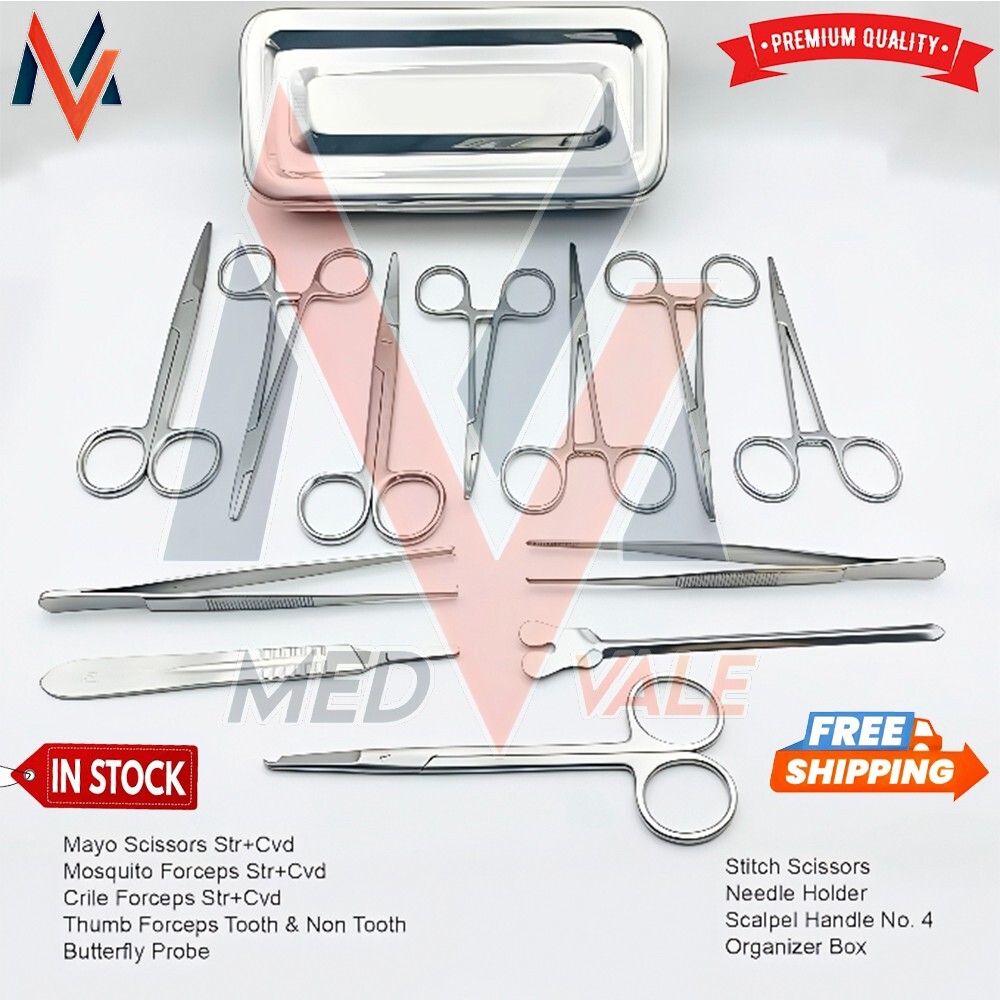 Basic Minor Surgery Kit 13 Pcs Set Veterinary Orthopedic Instruments With Box