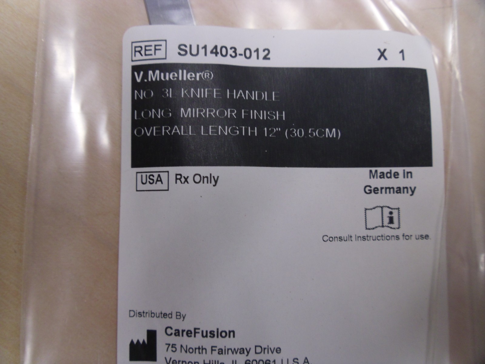 2 each NEW V. Mueller Surgical Knife Handle Size 3L 21.3cm SU1403-012 Long E5
