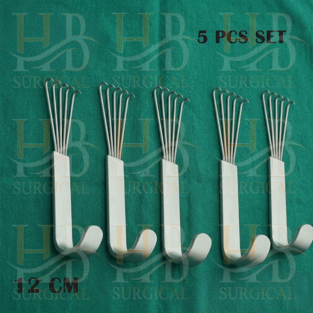 Anderson Bear Claw Retractor 5 Sharp Prongs Facelift Hook Instruments 12cm