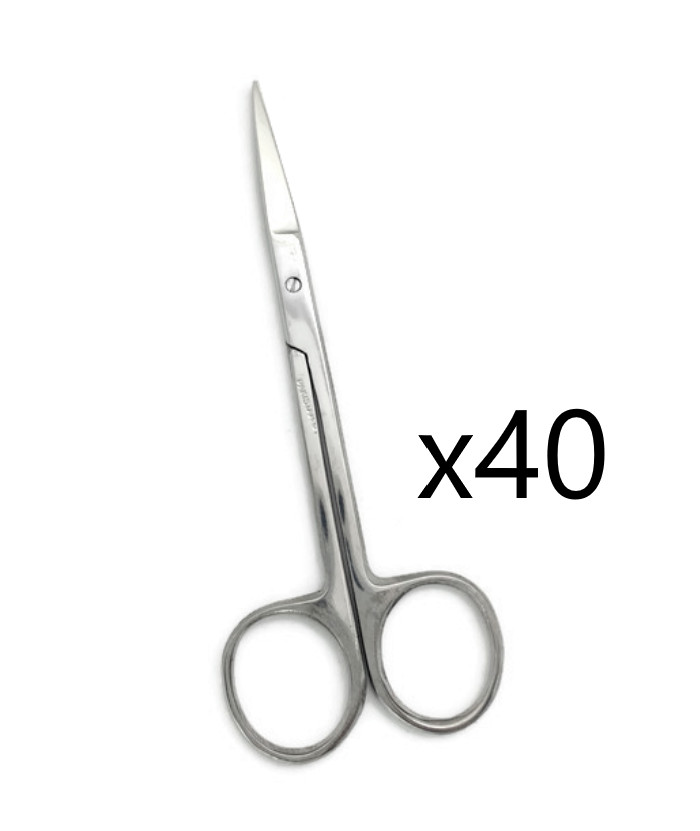 IRIS Scissors, Straight – Sharp/Sharp, Mirror-Finish 4-1/2″ (Lot of 40)