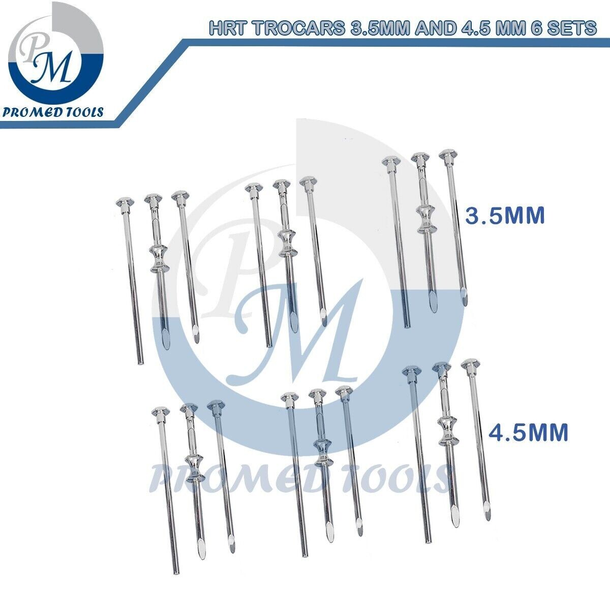 HRT Trocar 3.5mm and 4.5mm Hormone Replacement Pellet Insertion Trocars 6 Sets