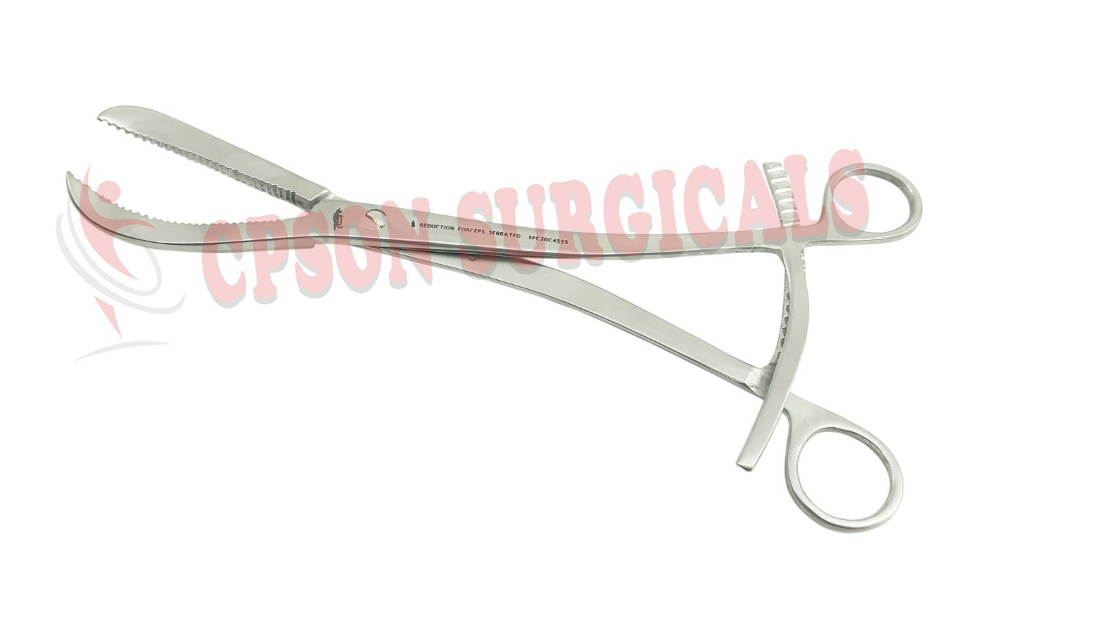 Orthopedic Bone Holding Reduction Forceps 140mm curved serrated jaw ratchet lock