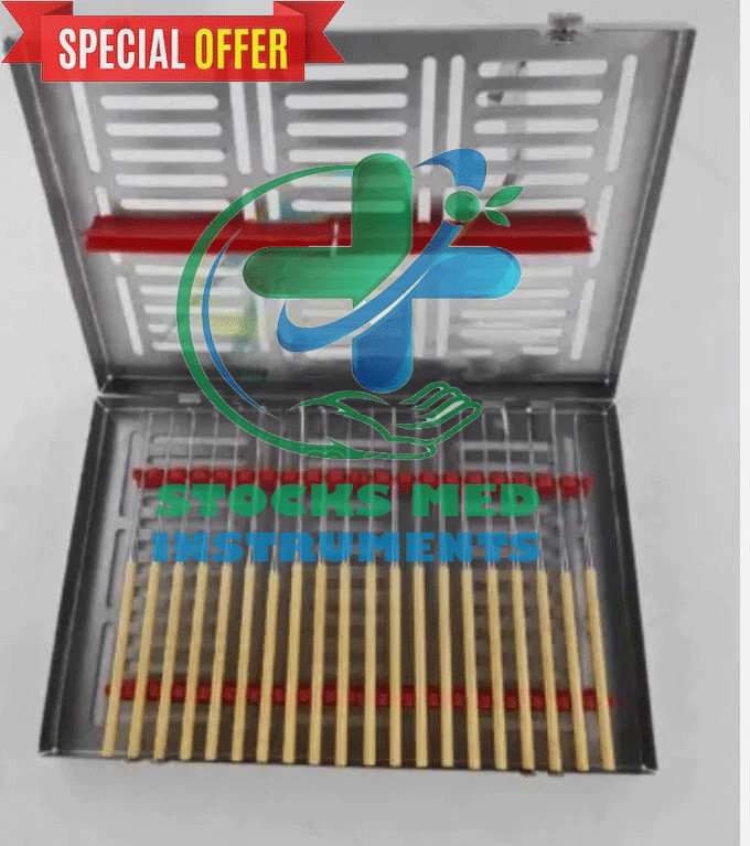 Rhoton Micro Dissector Set 20 Pieces with Gold Neurosurgery Surgical Instruments