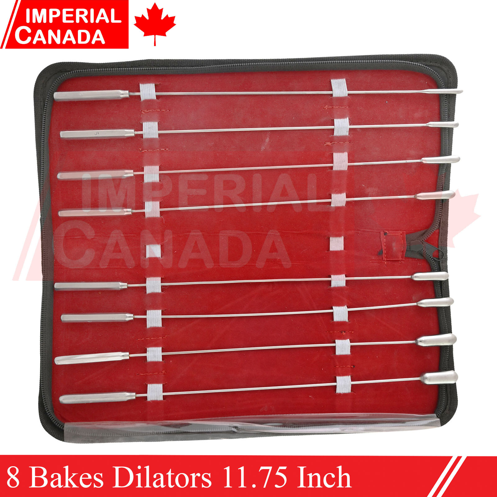 8 Pcs Bakes Rosebud Urethral Sounds Dilator Surgical Set 11.75” Malleab DS-2039