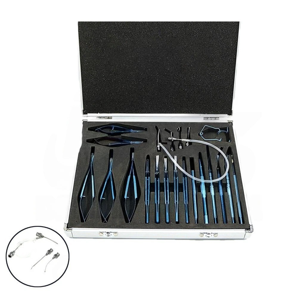 Ophthalmic Cataract Eye Surgery kit Surgical Instrument 21 Pcs with case box