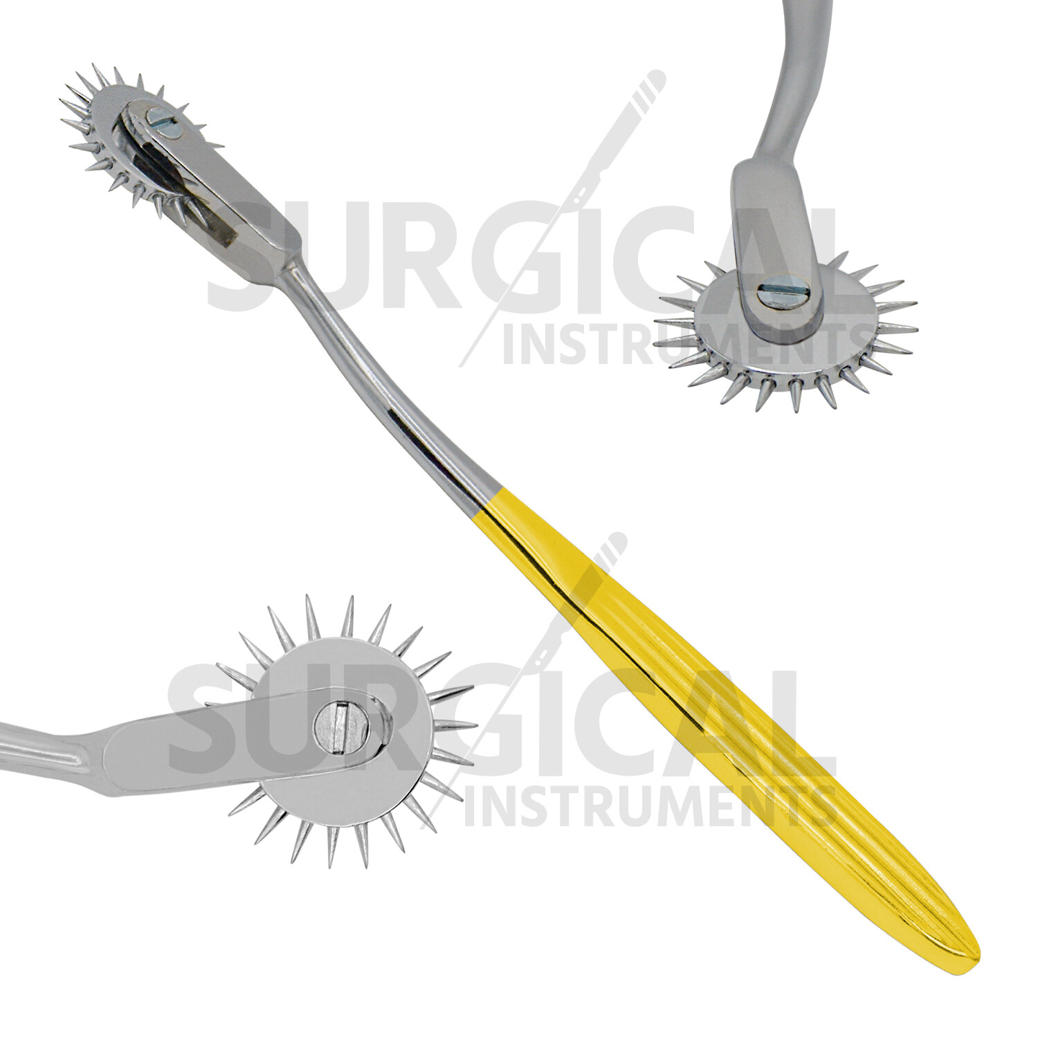 4 Pcs Wartenberg Pin Wheel Set Chrome-Plated Surgical Color Handle German Grade