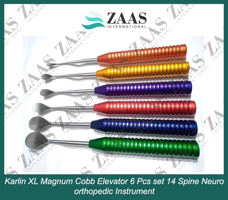 Karlin XL Magnum Cobb Elevator 6 Pcs set 14″ Spine Neuro orthopedic Instrument