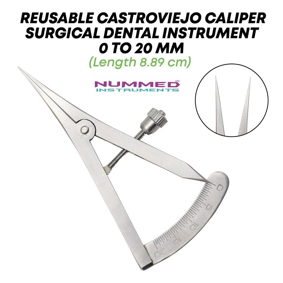 Castroviejo Caliper 3.5″ | 0-20mm Stainless Steel Measuring Surgical Instruments