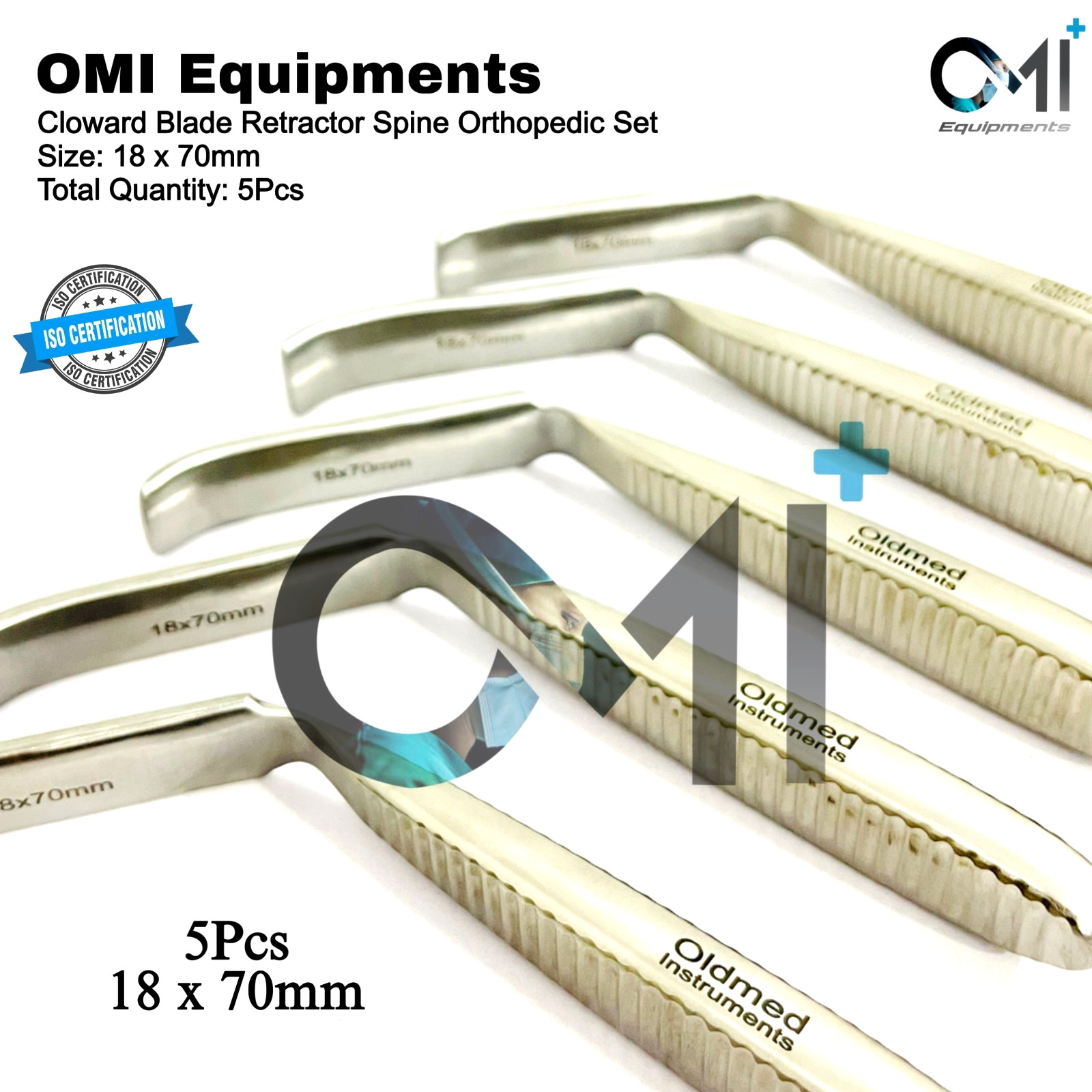 Cloward Blade Retractor Set of 5Pcs Orthopedic,18/70mm Spine Surgical Instrument