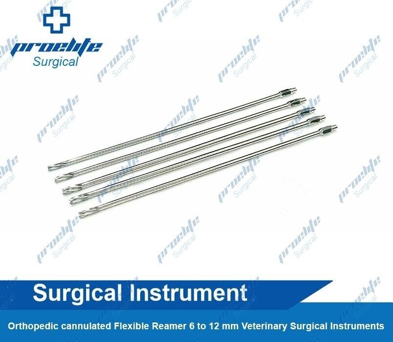 Orthopedic cannulated Flexible Reamer 6 to 12 mm Veterinary Surgical Instruments