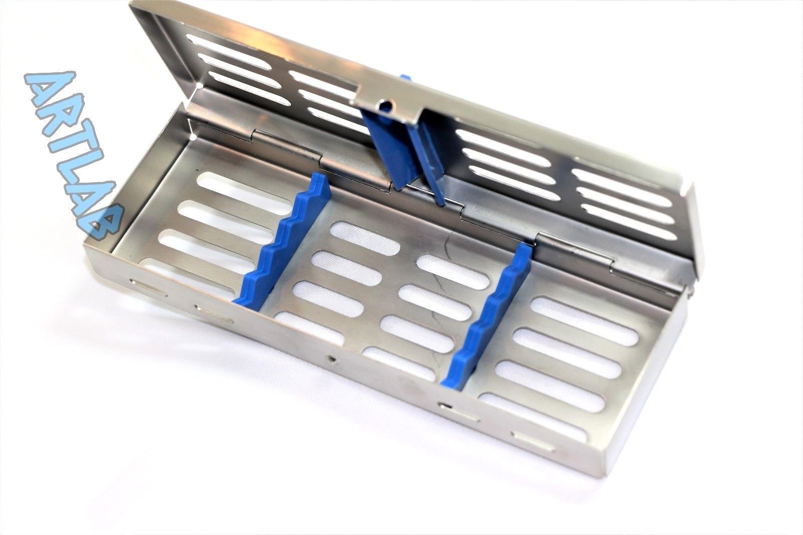 5 STERILIZATION CASSETTE TRAY RACK BOX HOLDS 5 INSTRUMENTS SURGICAL DENTAL BLUE