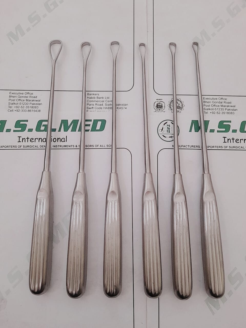 Surgical Uterine Curettes Stainless Steel 6PCS Set Offer 100% Gurantee Quality